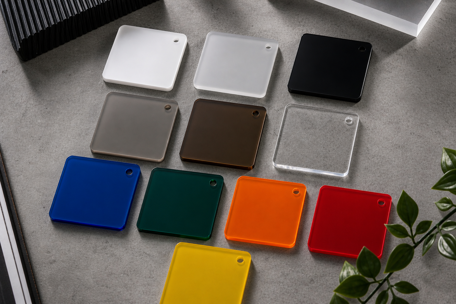 Cast acrylic colour sample range